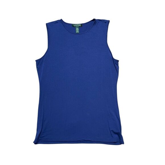 LAUREN RALPH LAUREN Sleeveless Top Blue Size Large - Picture 1 of 3